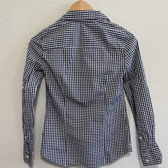 J. Crew Black & White Checker Woman Shirt - Picture 4 of 7